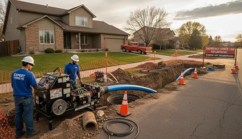 Expert Plumbing Pro - emergency-sewer-line-replacement-for-a-home-in-the-waneka-lake-neighborhood